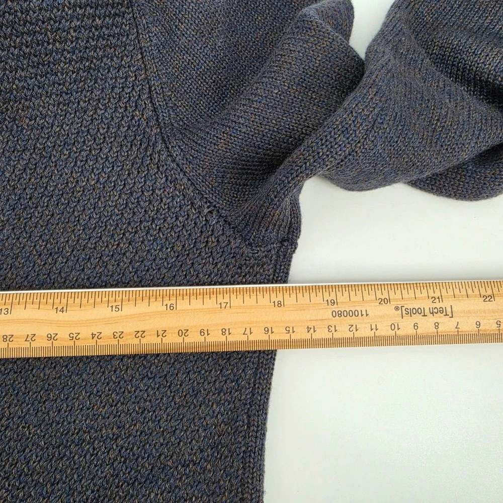 Banana Republic Mens Small Merino Wool Full Zip chunky Cardigan Sweater Navy